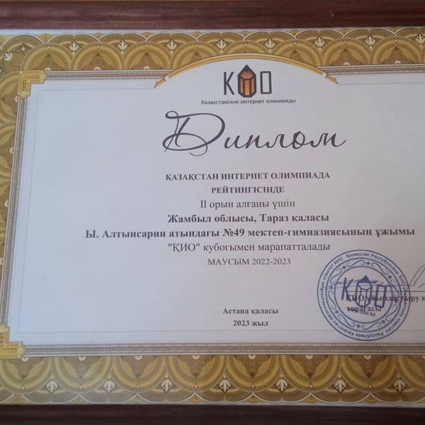 Қазақстан интернет олимпиада жеңімпазы