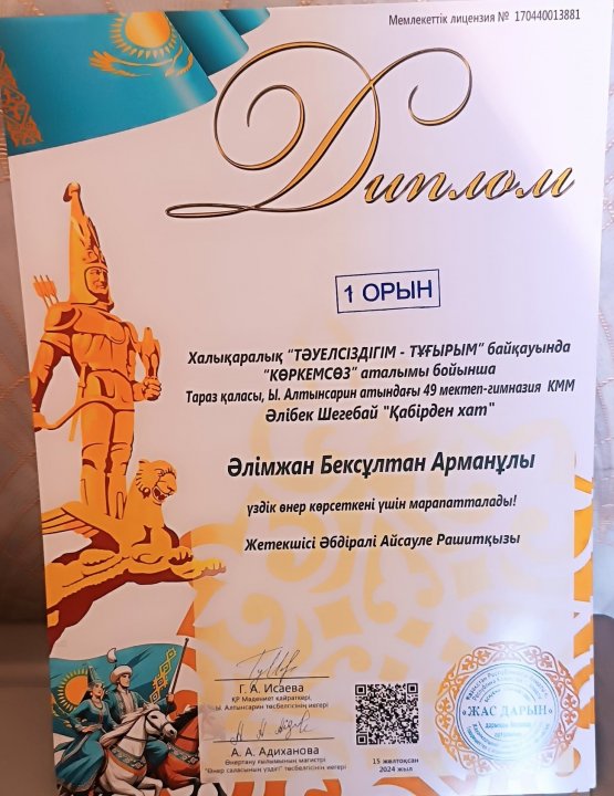 Халықаралық “Тәуелсіздігім - Тұғырым” байқауы